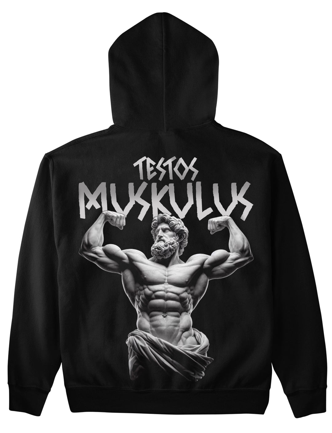 Testos muskulus (backprint) hættetrøje