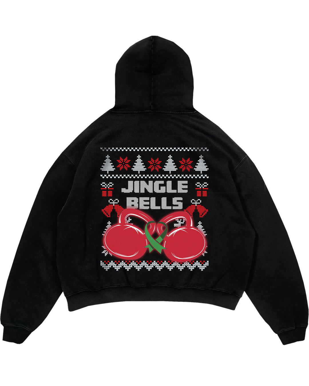 Jingle Bells store (backprint) hættetrøje
