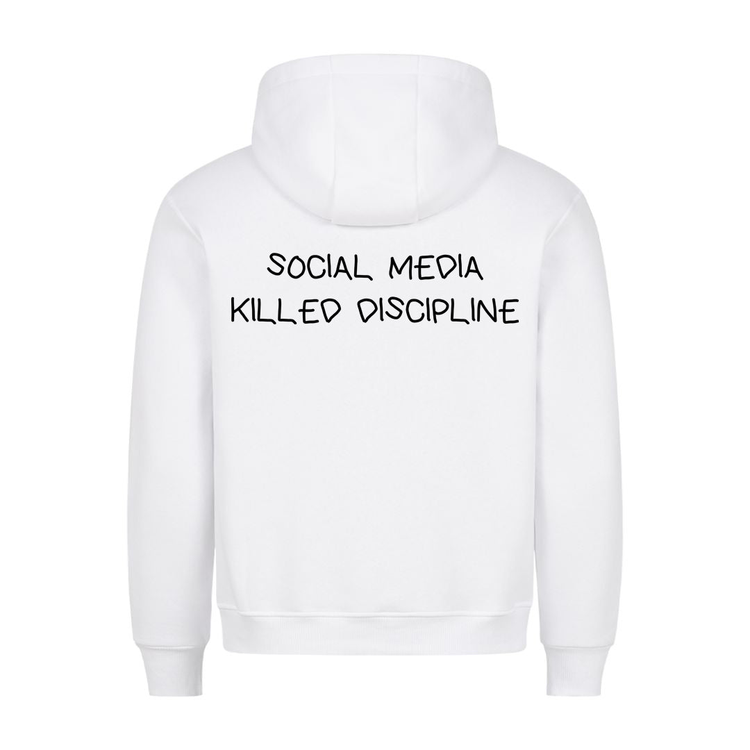 Sociale medier dræbte disciplin (backprint) hættetrøje
