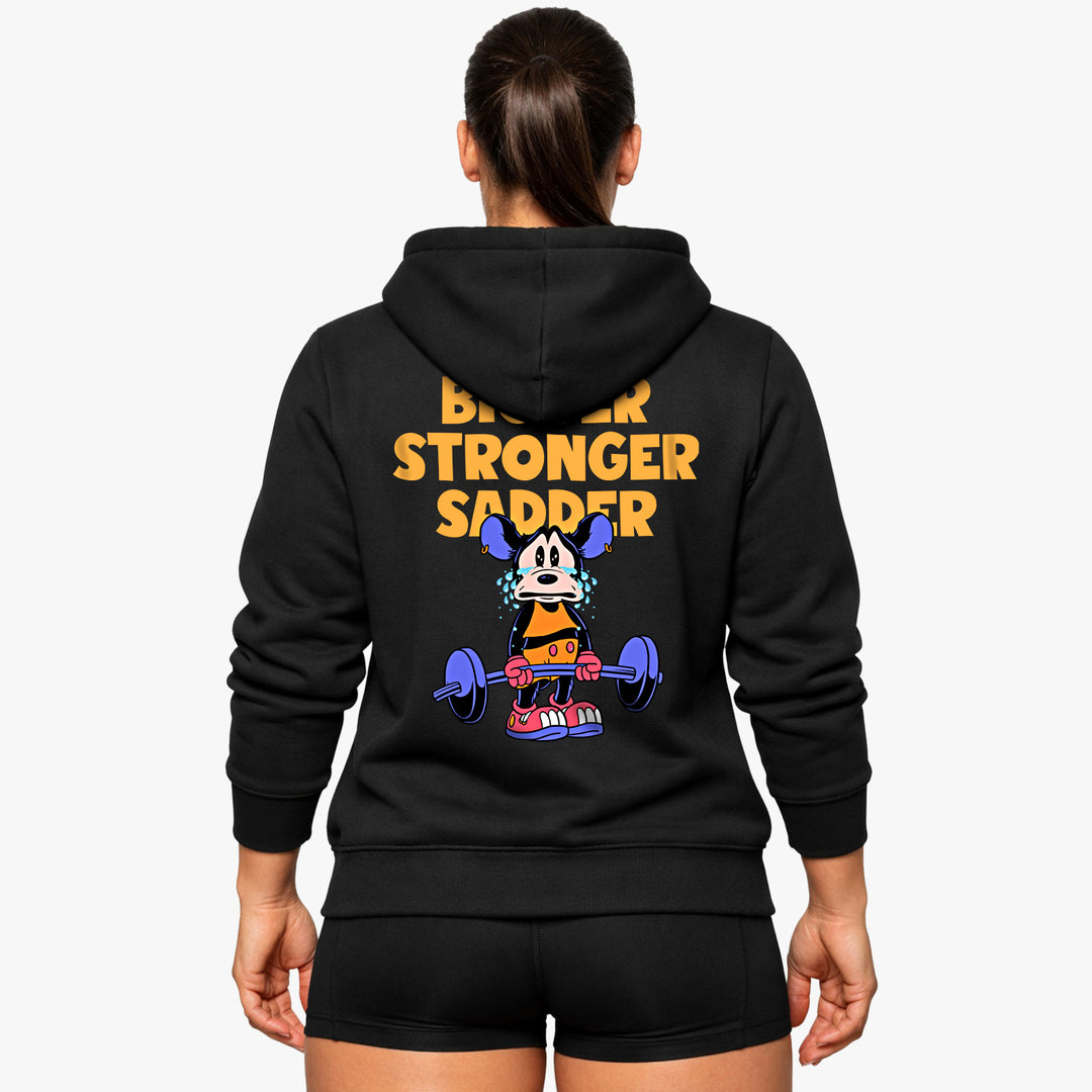 Bluza z kapturem Bigger Stronger Sadder (z nadrukiem).