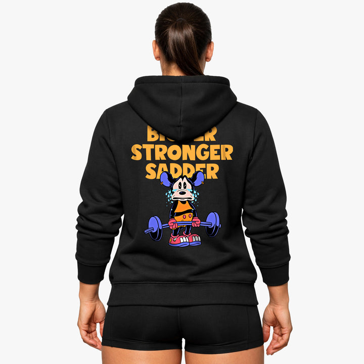 Bluza z kapturem Bigger Stronger Sadder (z nadrukiem).
