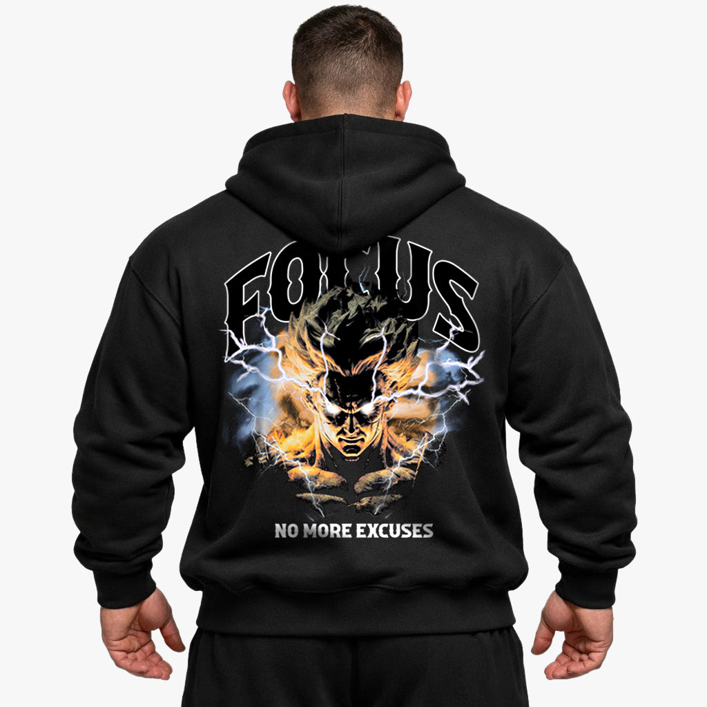 Focus Hoodie i överdimensionerad storlek (baktryck).