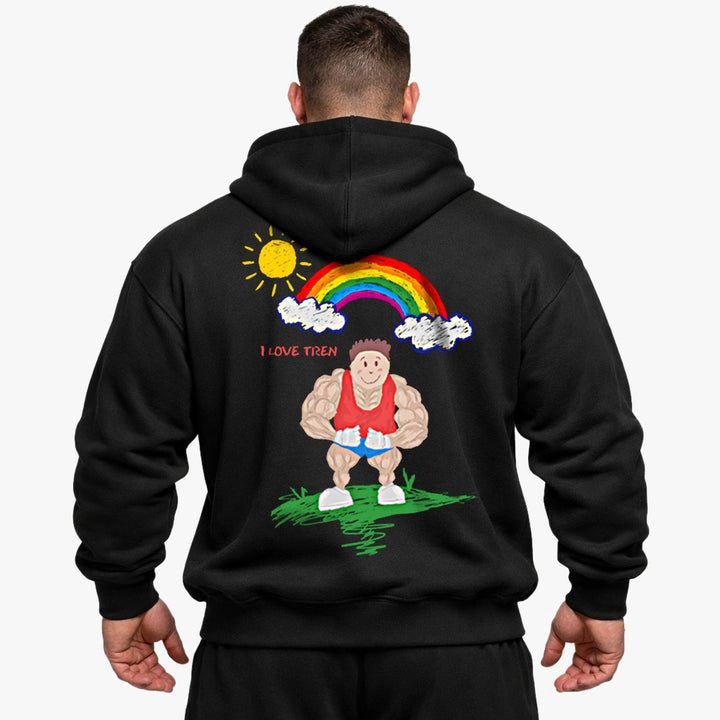 Jeg elsker tren overdimensioneret (backprint) hættetrøje