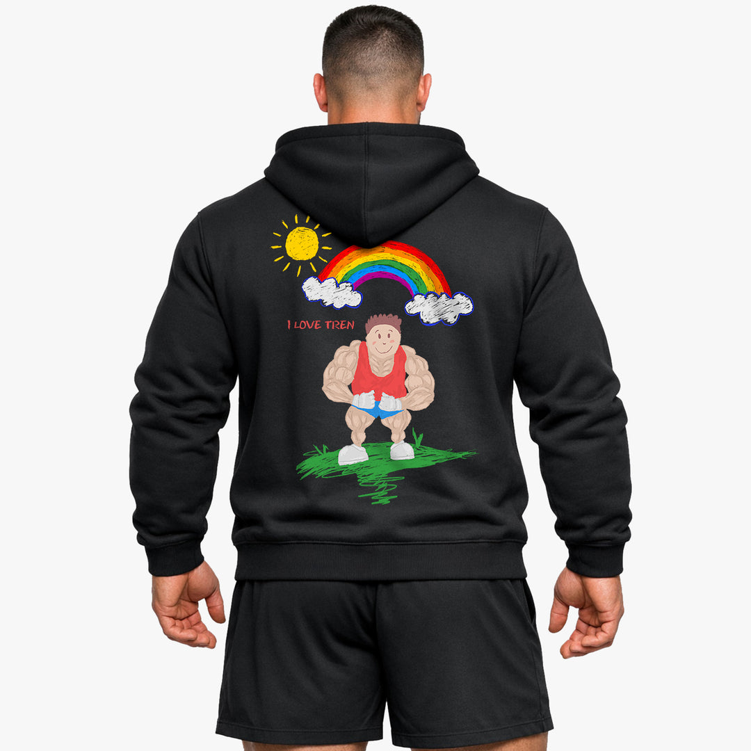 Jeg elsker tren (backprint) hættetrøje