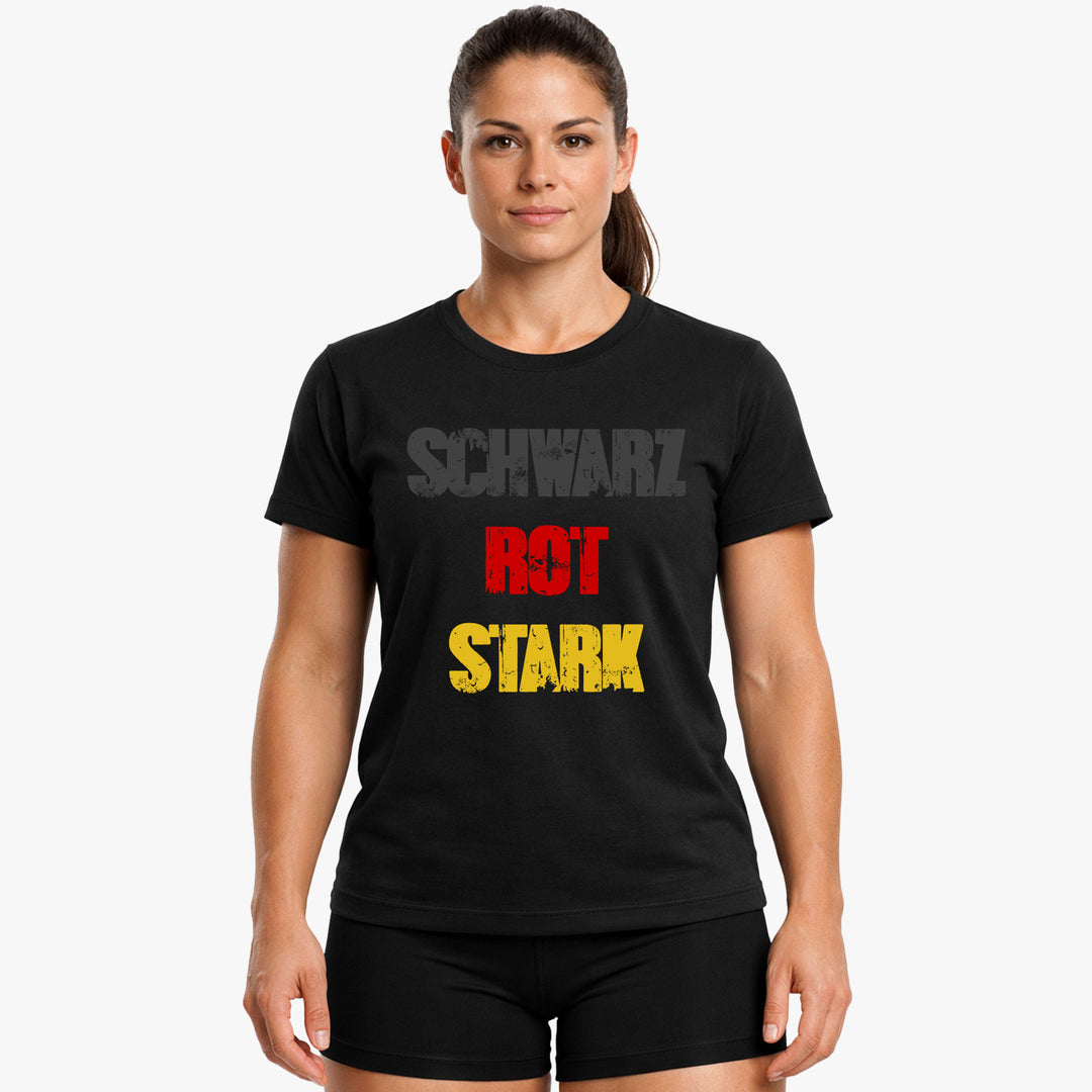Sort rød stærk t-shirt