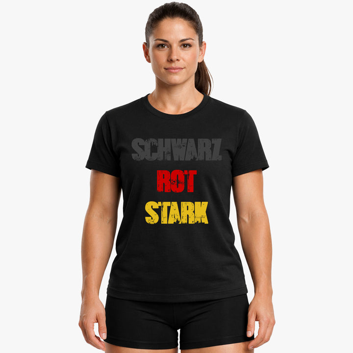 Sort rød stærk t-shirt