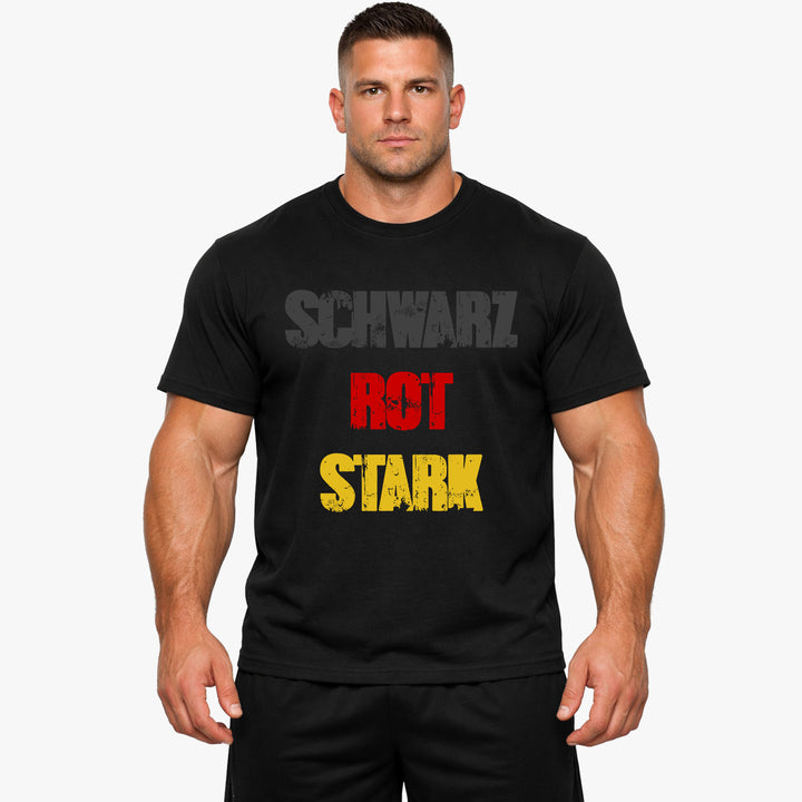 Sort rød stærk t-shirt