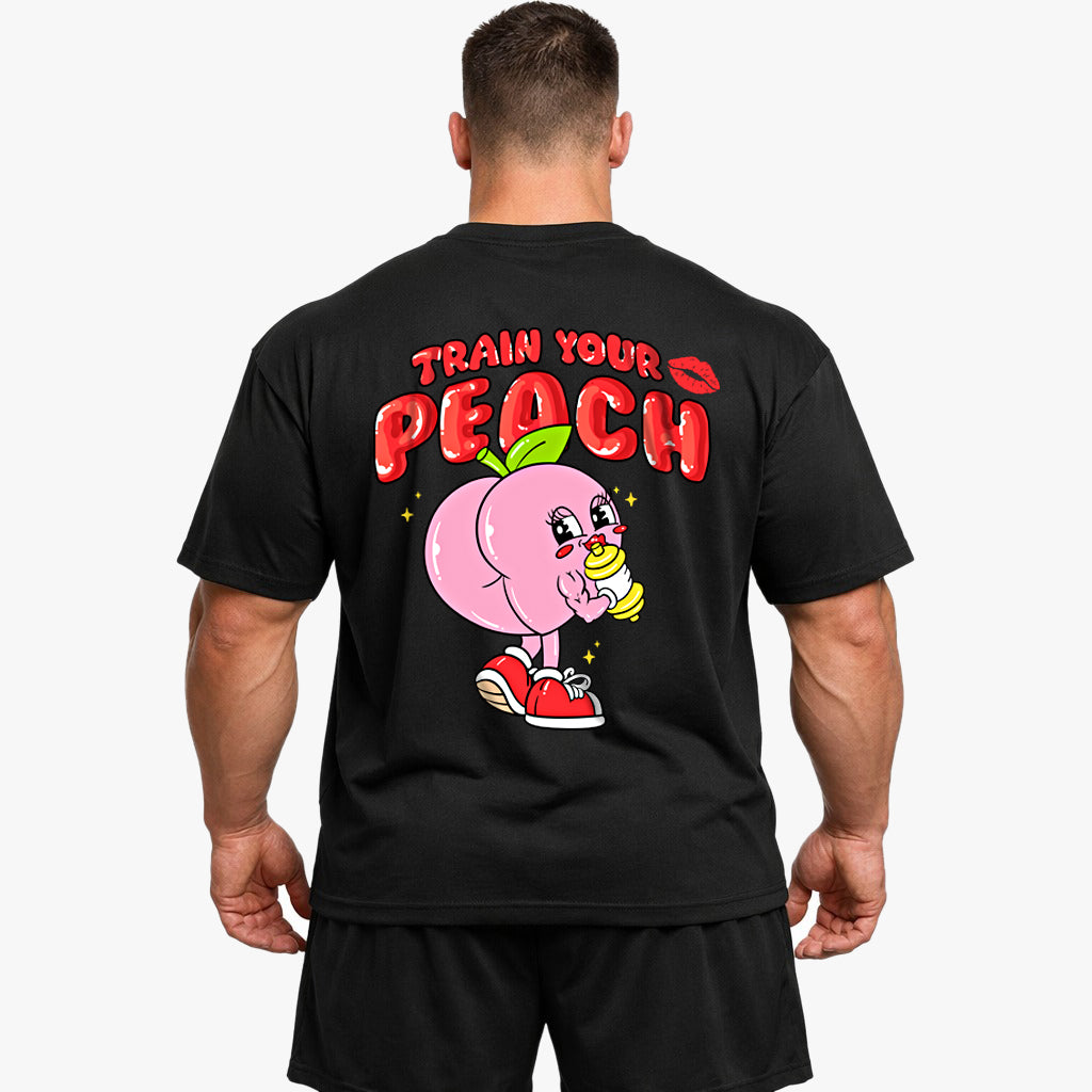 Entraînez votre chemise surdimensionnée pêche (imprimé au dos)