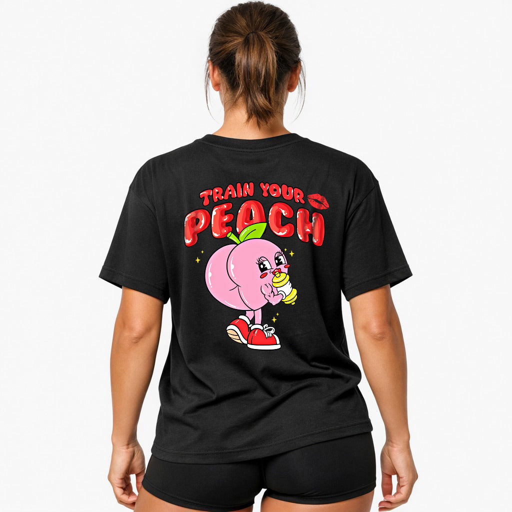 Entraînez votre chemise surdimensionnée pêche (imprimé au dos)
