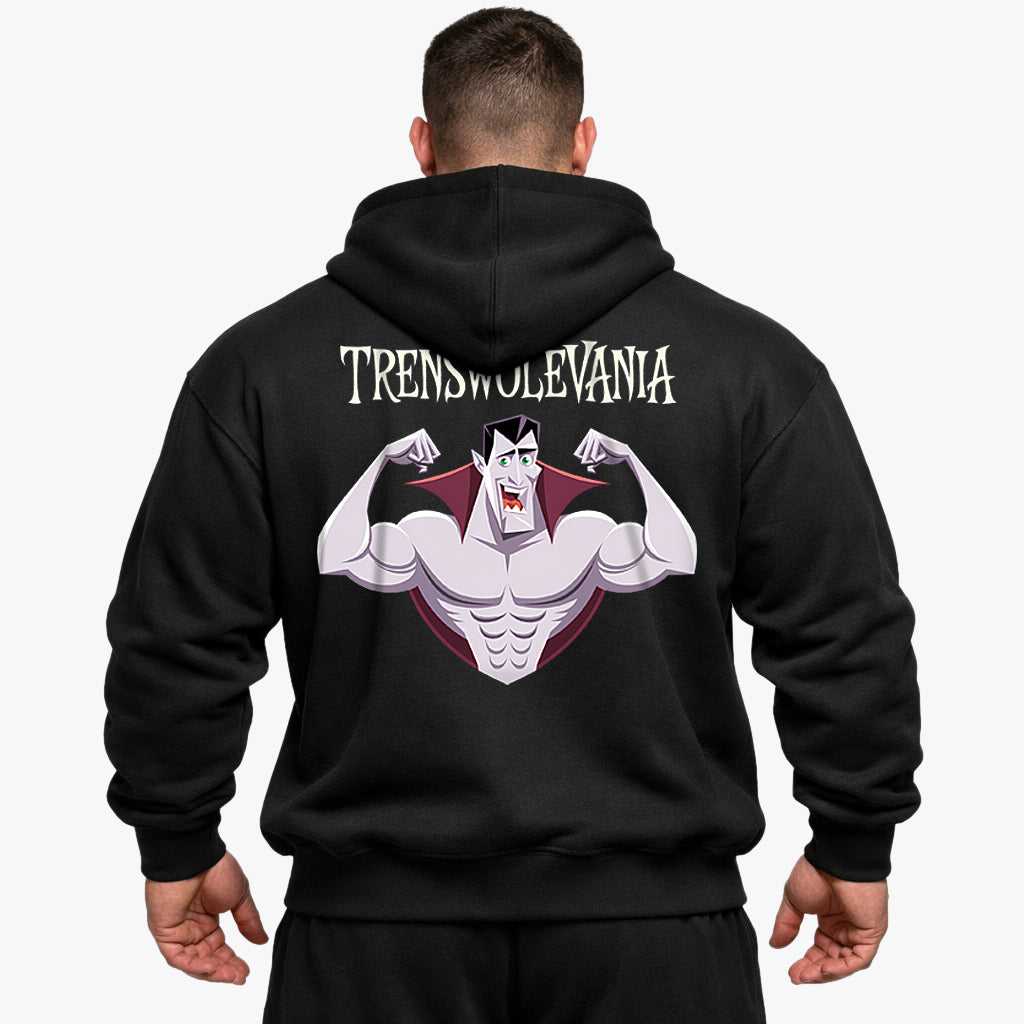 Trenswolevania(V2) Sweat à capuche surdimensionné (impression au dos)