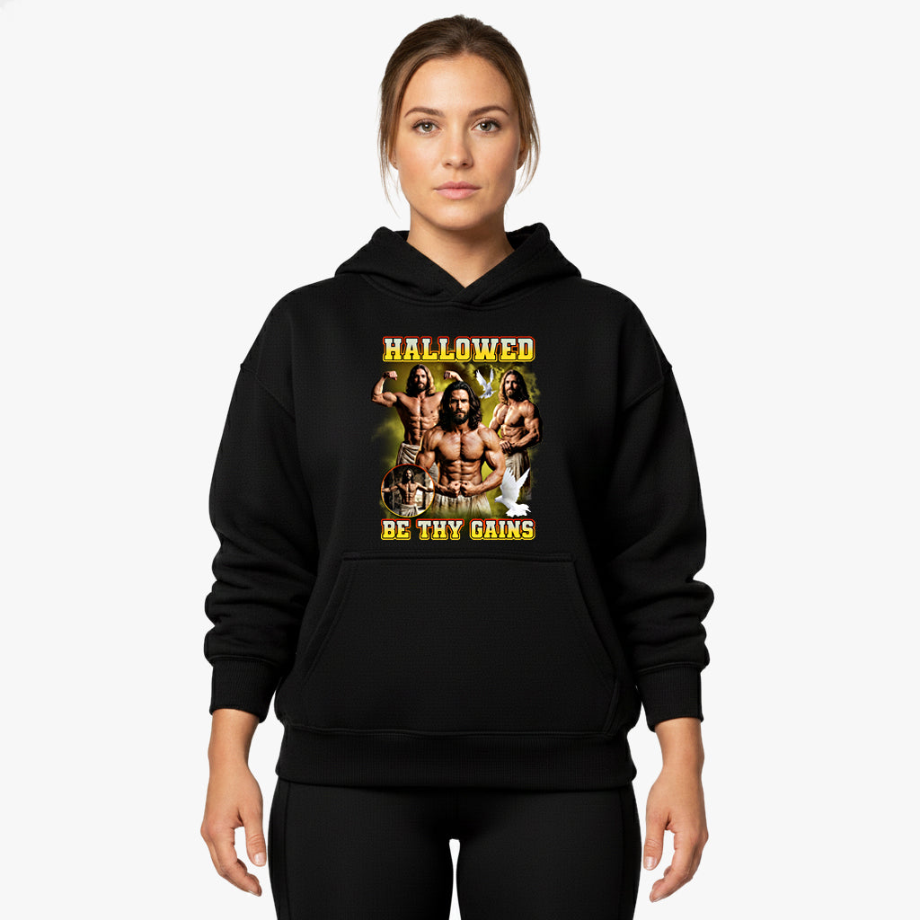 Hallowed by Thy Gains Oversized Hoodie