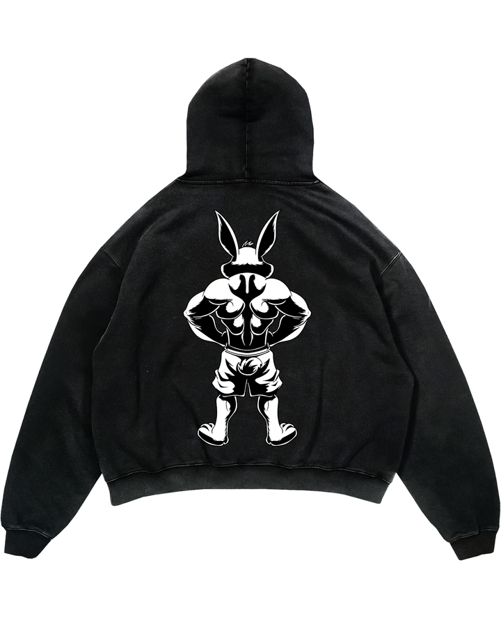 Bunny Flex B&W (Backprint) Oversized Hoodie