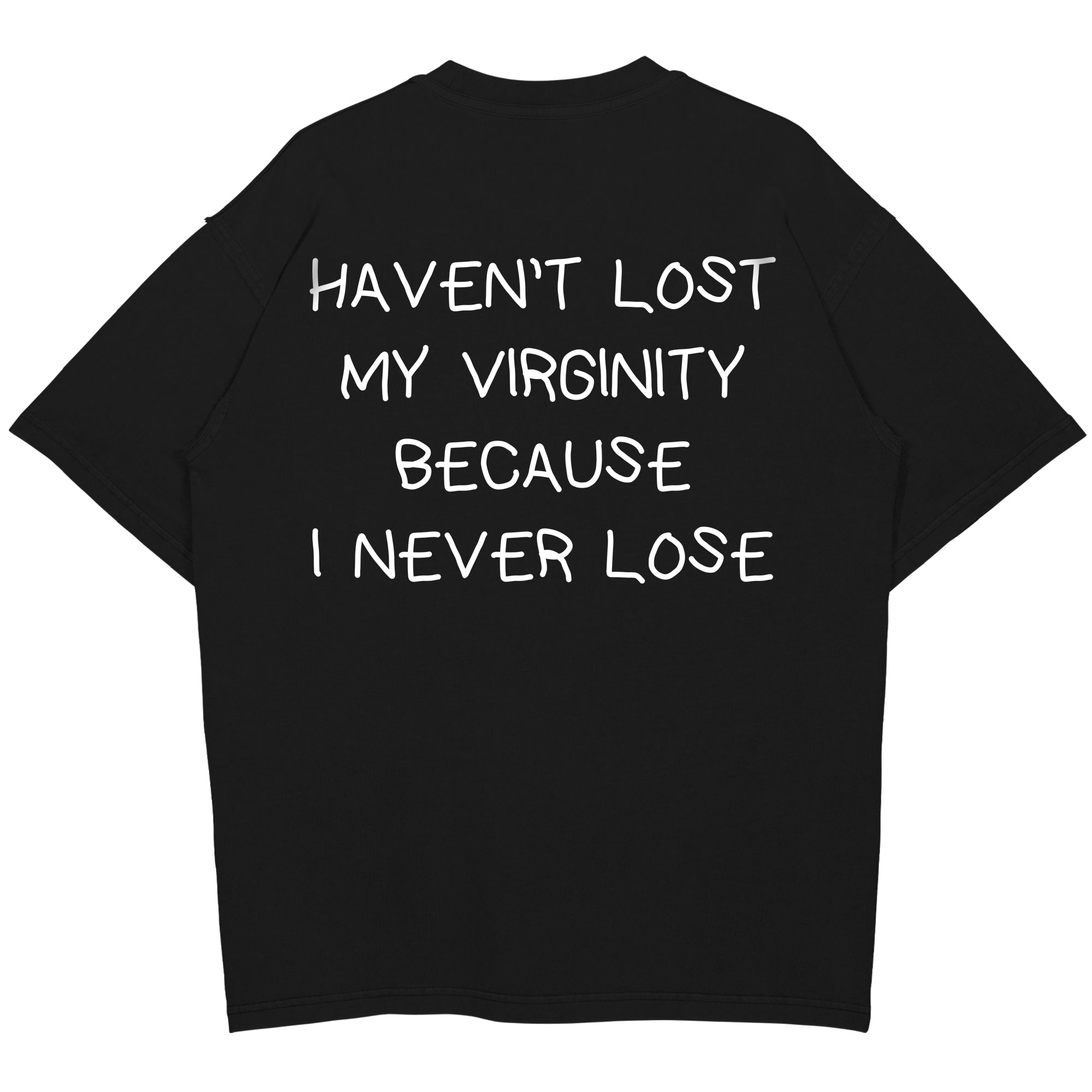 Har ikke mistet min jomfruelighed, fordi jeg aldrig mister overdimensioneret (backprint) shirt